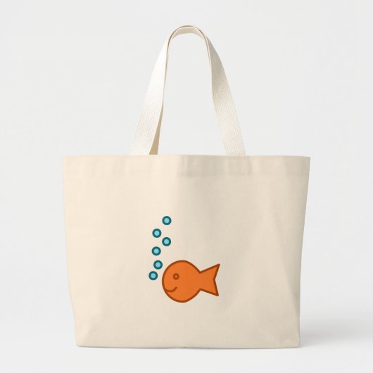 Goldfish Bubbles Grote Tote Bag (Voorkant)