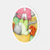 GOLDFISH CRACKERS KAT Metal Circle Ornament (Voorkant links)