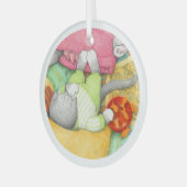 GOLDFISH CRACKERS KATTEN glazen cirkel Ornament (Voorkant links)