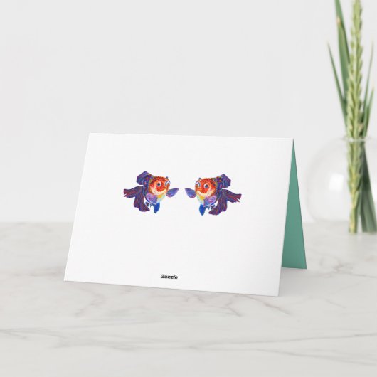 Goldfish design "get soon soon" wenskaart kaart (Achterkant)