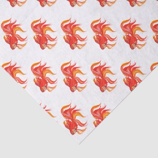 Goldfish design. Helder element. Tissuepapier (Detail)