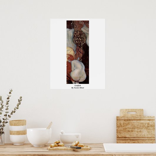 Goldfish door Gustav Klimt Poster (Keuken)