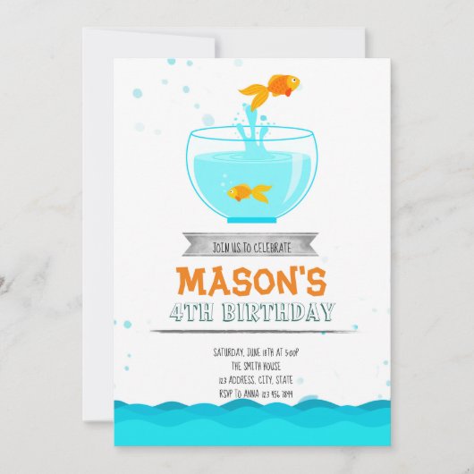 Goldfish-feestuitnodiging Kaart (Voorkant)