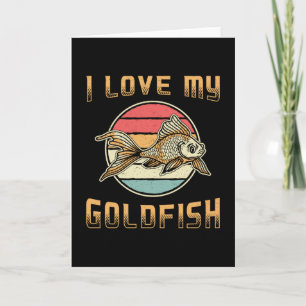 Goldfish Ik hou van mijn goudvis Aquarium Animal v Kaart