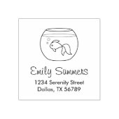 Goldfish in a Fish Bowl Address Rubberstempel (Afrduk)