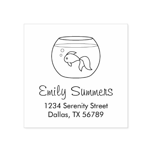 Goldfish in a Fish Bowl Address Rubberstempel (Afrduk)