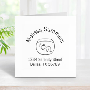 Goldfish in a Fish Bowl Arch Address Rubberstempel