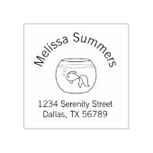 Goldfish in a Fish Bowl Arch Address Rubberstempel (Afrduk)