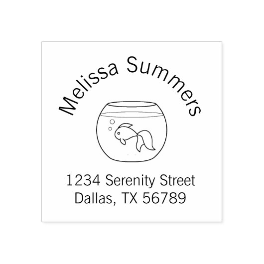 Goldfish in a Fish Bowl Arch Address Rubberstempel (Afrduk)