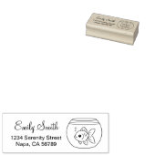 Goldfish in a Fishbowl Return Address Rubberstempel (Gestempeld)