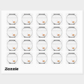 Goldfish in bowl vierkante sticker (Vel)