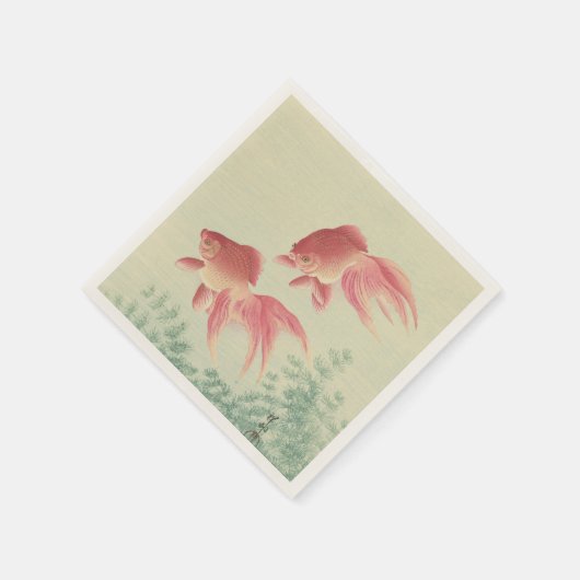 Goldfish  Japanse Woodblock Print Servet (Hoek)