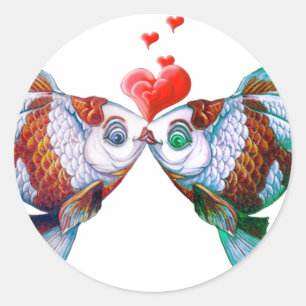 Goldfish Kiss Ronde Sticker
