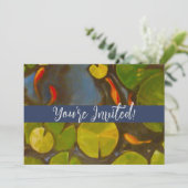 Goldfish Koi Pond Water Lilies Kaart (Staand voorkant)