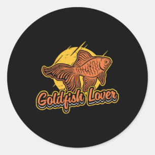 Goldfish Lover Aquarium Retro Animal Ronde Sticker