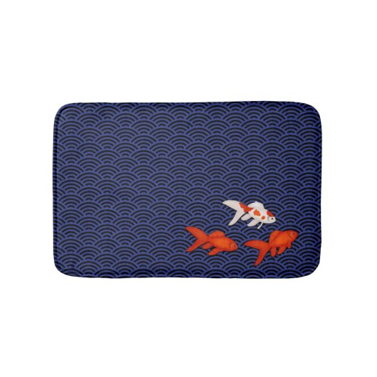 Goldfish op Seigaiha Pattern Badmat (Voorkant)