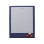Goldfish op Seigaiha Pattern gepersonaliseerde Jap Notitieblok (Gedraaid)