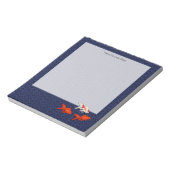Goldfish op Seigaiha Pattern gepersonaliseerde Jap Notitieblok (Gedraaid)