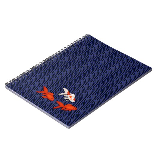 Goldfish op Seigaiha Pattern  Japans Notitieboek (Linkerzijde)