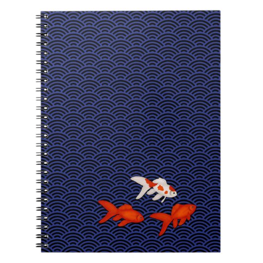 Goldfish op Seigaiha Pattern  Japans Notitieboek (Voorkant)
