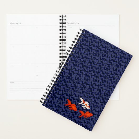 Goldfish op Seigaiha Pattern  Japans Planner (Display)
