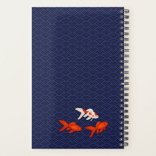 Goldfish op Seigaiha Pattern  Japans Planner (Achterkant)