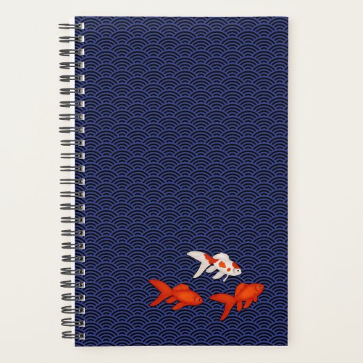 Goldfish op Seigaiha Pattern  Japans Planner (Voorkant)