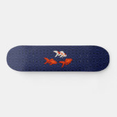 Goldfish op Seigaiha Pattern Skateboard (Horizontaal)
