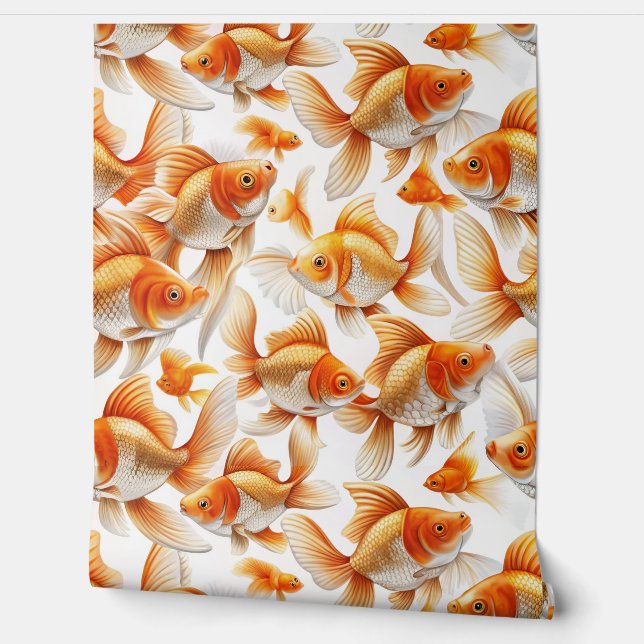 Goldfish Patroon Behang en Gordijn (Afrollen)