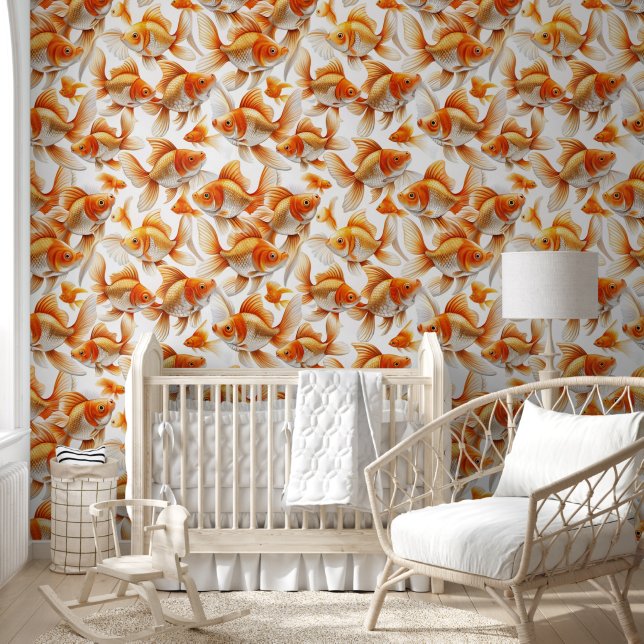 Goldfish Patroon Behang en Gordijn (Kinderen)