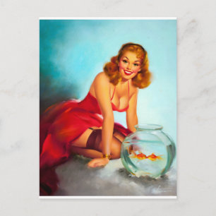Goldfish Pin Up Briefkaart