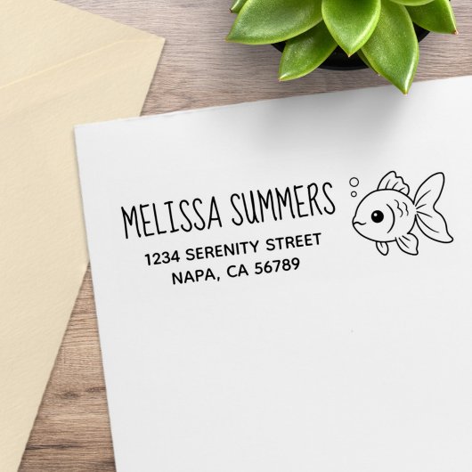 Goldfish Return Address Rubberstempel