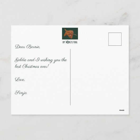 Goldie Doodle Feestdagenkaart (Achterkant)