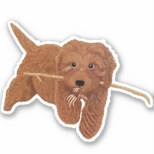 Goldie Doodle Small Custom-Cut Stickers (Voorkant)