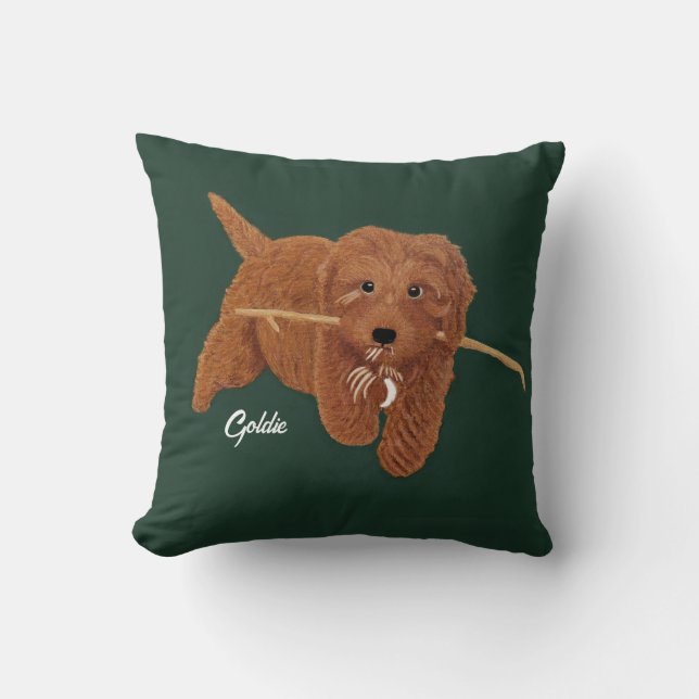 Goldie Doodle Throw Pillow Kussen (Voorkant)