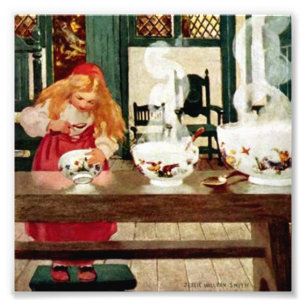 "Goldilocks and the Porridge" van Jessie W Smith Foto Afdruk