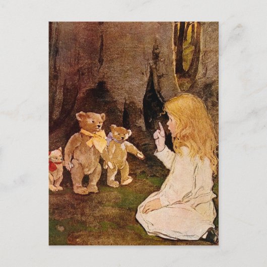 "Goldilocks en de drie Beren" Briefkaart (Voorkant)