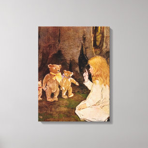 "Goldilocks en de drie Beren" Canvas Afdruk