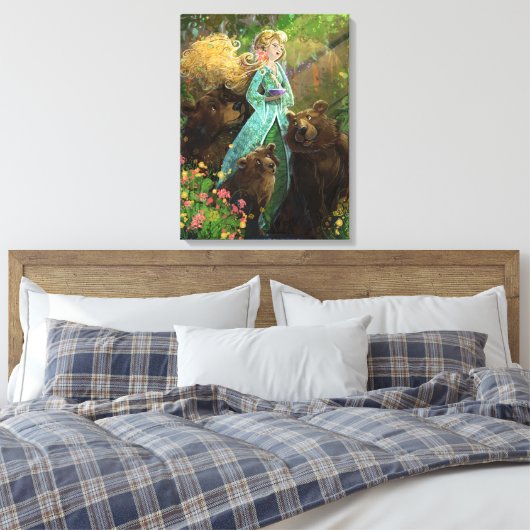 Goldilocks en de drie Beren Canvas Afdruk (Insitu (Slaapkamer))