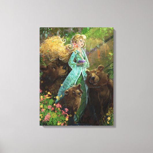 Goldilocks en de drie Beren Canvas Afdruk (Voorkant)