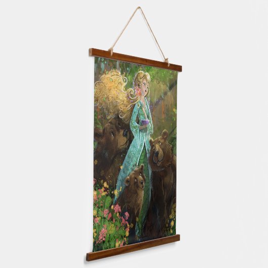 Goldilocks en de drie Beren Hangend Wandkleed (Gebogen)