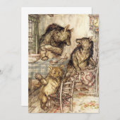 Goldilocks en de drie Beren Uitnodigingen (Voorkant / Achterkant)