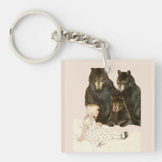 Goldilocks & the 3 Bears Vintage Illustrations Squ Sleutelhanger