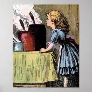Goldilocks vindt het voedsel Vintage illustratie Poster
