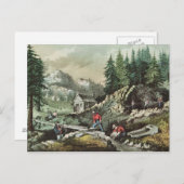 Goldmining in Californië, 1871 Briefkaart (Voorkant / Achterkant)