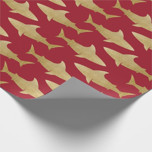 Goldtone Shark Wrapping Paper Cadeaupapier (Hoek)