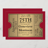 Goldven Ticket Style 75e anniversaire Invitation d (Devant / Derrière)