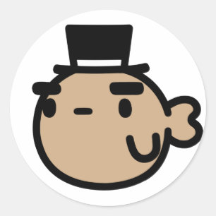 Goldvis met bovenste hak ronde sticker