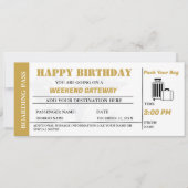 GoldWeekend Getaway Verjaardag Boarding Pass Ticke Kaart (Voorkant)