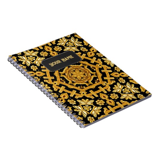 Goldwork Embroidery Pattern - Voeg Tekst toe aan N Notitieboek (Rechterzijde)